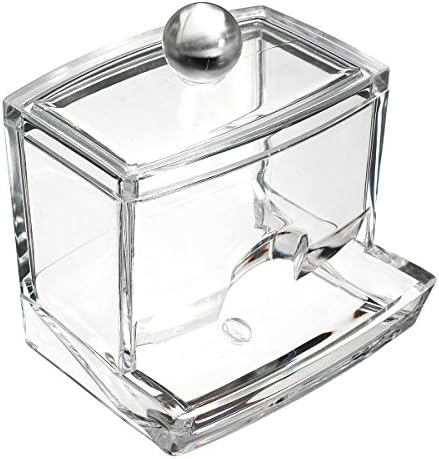 Honearn Clear Acrylic Cosmetic Cotton Bud Dispenser Organiser Container Display