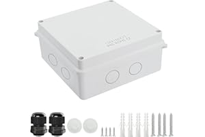 LeMotech Scatola di giunzione con fori pre-forati ABS plastica scatola elettrica IP65 impermeabile antipolvere alloggiamento per progetti per elettronica bianco Dimensioni esterne 150x150x70mm