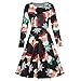 Produktbild Weihnachtsfeier Kleid,Damen Langarm Weihnachten Hirsch Print Vintage Abend Party Kleid,Binggong Damen Christmas Kleid
