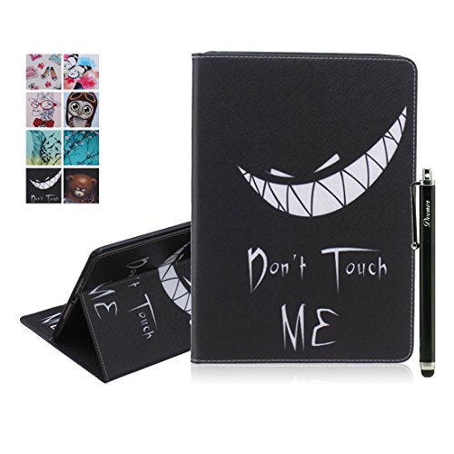 iPad Air Hülle, Deenor Bunt Painting und Stilvoll Brieftasche Tasche PU Leder Flip Protective Stand Tasche Schutzhülle Hülle für Apple iPad Air (2013 Version).[Evil Smile]