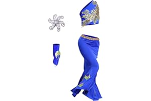 Yuluo Pavone Danza Abbigliamento Bambine Ragazze Abiti - Spettacolo Concorrenza Festival Contemporanea Moderno Peacock Costumi Fishtail Gonna Performance sul palco Ventre Girl