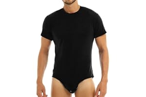 ORANDESIGNE Body T-Shirt Uomo Tuta Sportiva Fitness Body da Ginnastica Artistica Leotard Jumsuit T-Shirt Manica Corta Sport Triathlon Palestra Lingerie Sexy Completa Intera