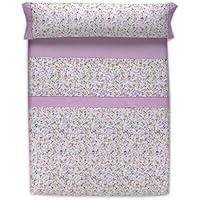Mora 02D0109 Juego de Sábanas, Algodón-Poliéster, Lila, Individual, 180x270x3 cm