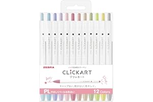 ZEBRA PEN ZEBRA Clickart PL WYSS22-12CPL długopisy na bazie wody, zestaw 12 szt