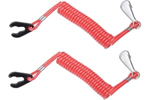 RONGWEIWANG 2PCS Remplacement pour Yamaha Bateau Moteur Hors-Bord Moteur Hors-Bord Bateau à Moteur Kills d'arrêt Commutateur de Cordon de sécurité Longe Longe