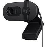 Logitech Brio 100 Full HD per riunioni e streaming, bilanciamento automatico illuminazione, microfono integrato, copriobietti