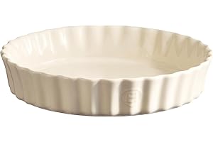 Emile Henry EH026028 Plat à Tarte Céramique Beige Argile 28 x 28 x 5,5 cm
