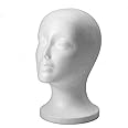 POLYSTYRENE WHITE FEMALE DISPLAY HEAD MANNEQUIN FOR WIG