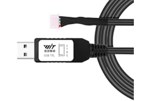 WITMOTION Cable convertidor USB a TTL UART con Chip CH340, Terminado por Conector Hembra de 4 vías, Adaptador en Serie (1 m / 3,28 pies, Negro), Windows 10,8,7, Linux Mac OS