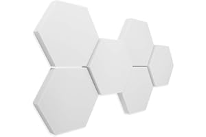 Schallabsorber 3D-aus Basotect G+ Set - 6 Hexagon Akustik Elemente - Stärke: 30/50 mm