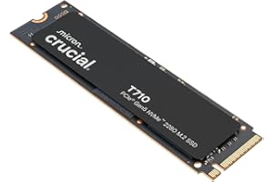 Crucial T710 SSD 1TB PCIe 5.0 x4 Gen5 NVMe M.2, Velocidades de Lectura hasta 14900 MB/s, Escritura 13700 MB/s, Ordenador Portátil y de Sobremesa, TLC NAND - CT1000T710SSD8-01