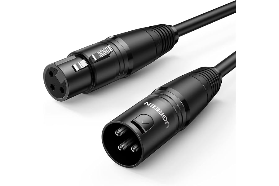 UGREEN XLR-Kabel, XLR-Lautsprecherkabel, 3-poliges Stereo-Mikrofonkabel(2m) | Stecker auf Buchse, Verlängerung für Heimstudio