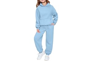 Generisch Children's Tracksuit Cotton Plain Sports Style with Kangaroo Pocket Jogging Suit Girls Boys 90-160 with Hoodie and Jogging Bottoms Sportswear Girls