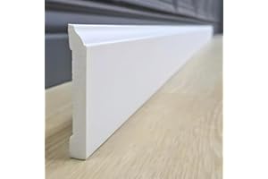M.SERVICE SRL Decoration Ducale - Battiscopa Bianco in Polimeri Duri (Misure 200x8,1x1 cm) Zoccolo Facile da Installare su Muro e Pareti, Bordo Forte e Resistente all'Umidità, Profilo Cucina, Bagno, Sala, Soggiorno