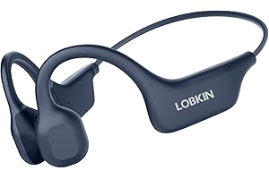 LOBKIN Bone Conduction Headphones Bluetooth 5.3, Open Ear Running Headphones Wireless, IPX5 Waterproof Earphones with Mic for Sports, Running, Gym, Cycling, Blue