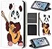 Price comparison product image Coverfix Premium Samsung Galaxy J5 (2017) J530 °F Model Flip Cover Synthetic Leather Flip Case Mobile Phone Cover 464 Panda mit Gitarre Cartoon Braun