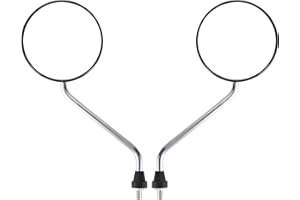 WOOSTAR 8mm Round Side View Mirror Replacement for 50cc 70cc 90cc 110cc 125cc 150cc 200cc 250cc ATV Quad Scooter Pit Dirt Bike Moped Pack of 2