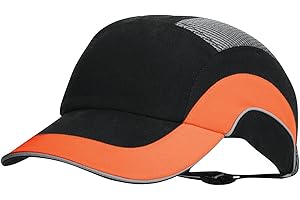 JSP ABR000-00N-500 Hard cap A1+ Long Peak Bump Cap, 7 cm, Black/Hi-Vis Orange