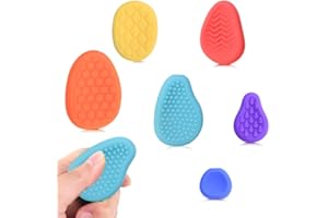 CJQRL 6 Stück Handschmeichler, Stressabbau Worry Stone, Autismus Hilfsmittel, Fidget Toys Set, Autismus Hilfsmittel, 6 Farben, für Erwachsene Kinder und Schüler Stressabbau Spielzeug(1)