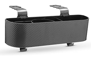 XMSCN Organizador de Asiento Trasero para reposacabezas de Coche con portavasos, Caja de Almacenamiento Colgante con Ganchos, Bolsillo Multifuncional para Bebidas, Bandeja de teléfono para niños,