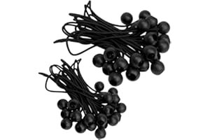 LITTLEPRINS 50 x Spanngummi mit Kugel Spanngurt Gummischlaufen Zeltgummi Gummispanner für Partyzelte Planen Camping oder Rolltaschen usw. schwarz