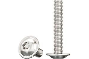 Drenky Vis à Tête Cylindrique à Six Pans Creux,M8x40mm Vis à Bride Acier Inoxydable A2 V2A Boulon à Tête Hexagonale pour Les Connexions Mécaniques,10 Pièces