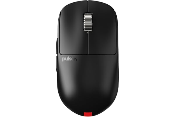 Pulsar Gaming Gears X2H v3 ES - Ratón inalámbrico para Juegos, Ultraligero, 53 g, simétrico, Interruptor óptico, 32000 dpi, 750 IPS, Sensor XS-1, Compatible con 8K (Mediano, Negro)