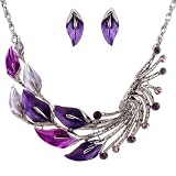 Yazilind estilo étnico tibetano de plata púrpura del pavo real cristal...