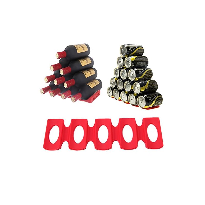 Izoel Flaschenhalter Fr Khlschrank Flaschenablage Flaschenregal Flaschenstnder Aus Silikon Stapelhilfe Fr Flaschen Und Dosen Hltet 15 Flaschen Fr Party Bbq Kabinett