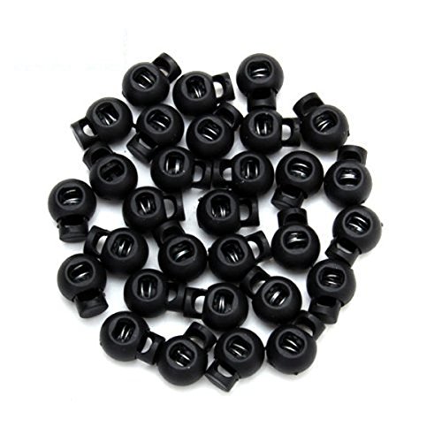 VORCOOL 100 Stück Kordelstopper DIY Schwarz Kunststoff Verbindungselement Cord Lock Stopper Umschaltflächen