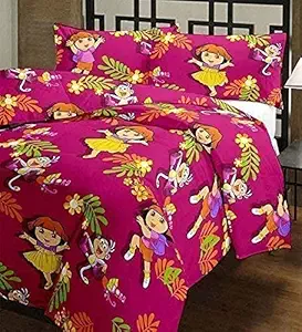 Magistic Cartoon Print Super Soft Microfiber Lightweight Reversible AC Dohar/Blanket (Dora Kids Print, Single Bed)