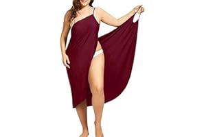 Gellmall Sarong Wrap Bikini Oversize Bikini Cover Up Bretelles Dos nu Serviette de Plage Vacances Longue Robe de Plage Paréos M-5XL