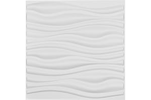 Arty Wall™ PVC 3D Decorative Wall Panel Tiles Cladding Board Matt White Pack of 12 Panels 32 Sq ft…(Leandros)