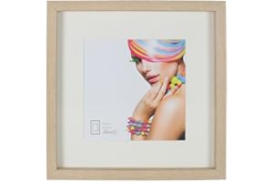 IDEAL TREND 3D Objektrahmen Holz Bilderrahmen quadratisch Wanddeko Collage Poster Fot Rahmen: Farbe: Natur | Format: 50x50