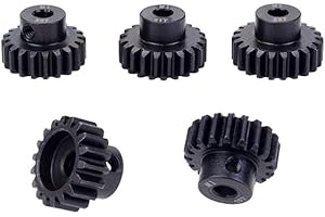 DollaTek 5PCS M1 5mm 18T 19T 20T 21T 22T Pignon Moteur pour Rc Car 1/8 Moteur brushless brossé
