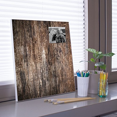 banjado – Design Magnetwand quadratisch Memoboard 50x50cm Pinnwand magnetisch mit Motiv Altes Holz - 3