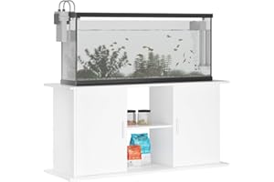 Gecheer Supporto per acquario 121 x 41 x 58 cm, in legno di ingegneria, mobile base con 2 ante e scomparti per acquario, tavolo acquario per serbatoio di pesce