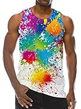 RAISEVERN 3D Bunte Farbe Drucken Lustige Muster Realistische Underwaist Gym Tank