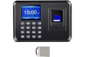 MIKONIYA Máquina de Asistencia,Máquina Fichar de Asistencia,Reloj de Fichar, Maquina de Fichar Empleados Biométrica de Huella Dactilar con Sistema Española Pantalla LCD Memoria de 8GB (F01-H-09)