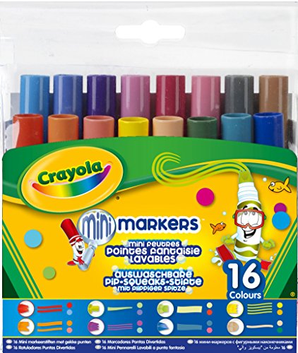 CRAYOLA - 16 rotuladores con Puntas diversas y Tinta Lavable (58-8709)