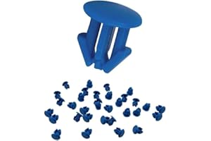 100 PZ Bottoni Targa Auto GAMBC® - Clip - Bottoni Ferma Targa - Tappi per Ripristino Targhe Auto - Materiale ABS - UNIVERSALE per targhe Italiane (BLU)