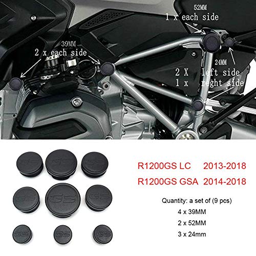 Preisvergleich Produktbild Sroomcla Kunststoff Motorradrahmen Endkappen Schutzleiste für Dekorationsschutz Lochschutzkappe Kit für BMW R1200GS R 1200 GS R1200 GS LC Adventure 2013 2014 2015