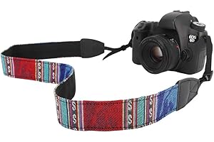 MoKo Kameragurt, Baumwolle Leinwand Tragegurt Geflochten Verstellbar Kamera Schultergurt Nackengurt für Alle DSLR Digitalkamera Canon Fuji Nikon Olympus Pentax Sony - Böhmen Blau