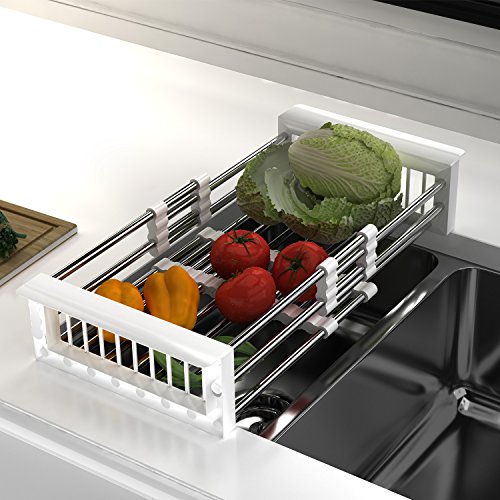 HOMFA Abtropfgestell Geschirrabtropfkorb Abtropfgitter Geschirrkorb Abtropfgestell Geschirr Abtropfkorb Abtropfschale Bestecksammler Abtropfständer Abtropfschale Spülablage - 8