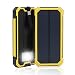 Produktbild Externe Akku,15000mAh Dual USB Außen Tragbare Solar Ladegerät mit LED , schön Power Bank für iPhone,HTC und andere Smartphone (Gelb)