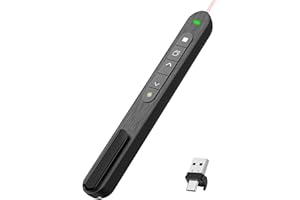 BCYPMYC 2025 New USB & Type-C 2 in 1 Clicker for Powerpoint,328FT Wireless Presenter Remote PPT PowerPoint Clicker,2.4GHz Hyperlink Volume Presentation Clicker for Powerpoint Computer Laptop Mac
