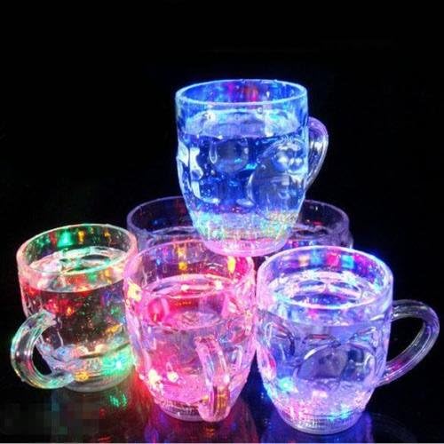 The Colorful Flashing Shots Cup Plastic Hand Wash LED Light Up | Night Club Party-Bar Drinking Beverage-Whisky-Beer Glasses/Cup/Mug Water React