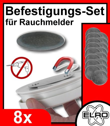 Preisvergleich Produktbild ELRO RMGA2 Magnethalterung für Rauchmelder im 8er Set