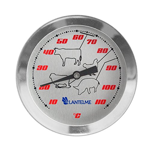 Lantelme Edelstahl Bimetall Einstich - Braten - Fleisch Thermometer . Analog Temperaturanzeige bis 112 °C Analog 2548