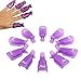 Malloom®10PC Plastic Nail Art Soak Off Cap Clip UV Gel Polish Remover Wrap (Purple)
